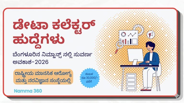 NIMHANS Recruitment 2026 Bangalore jobs walk in interview